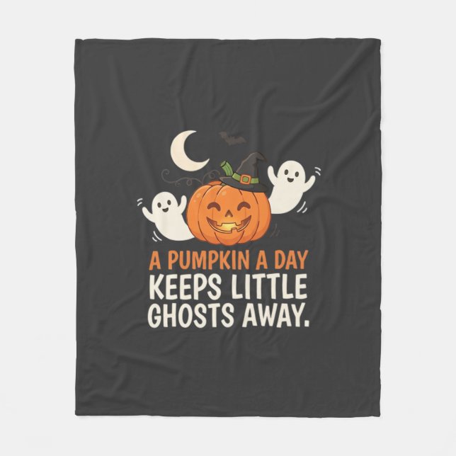 Pumpa Spök Halloween Citat Design_1 Fleecefilt (Framsidan)