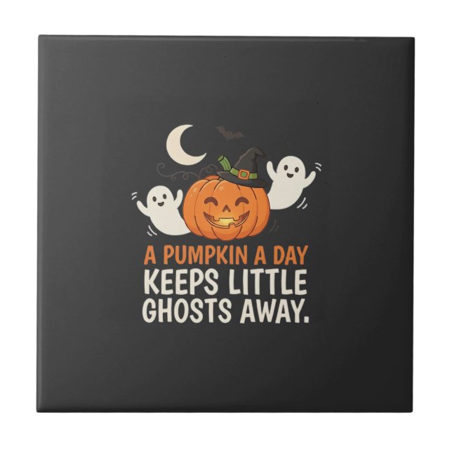 Pumpa Spök Halloween Citat Design_1 Kakelplatta (Framsidan)
