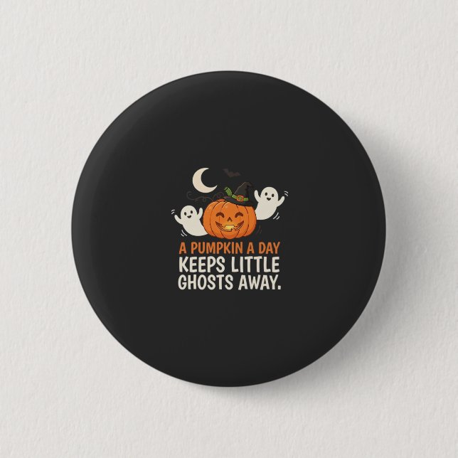 Pumpa Spök Halloween Citat Design_1 Knapp (Framsida)