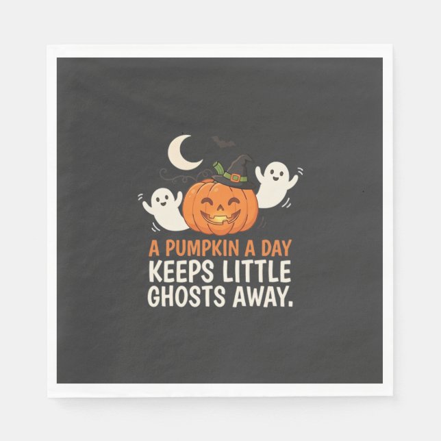 Pumpa Spök Halloween Citat Design_1 Pappersservett (Framsidan)