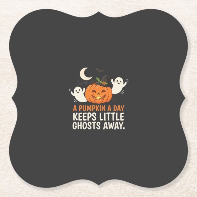 Pumpa Spöke Halloween Citat Design_1 Underlägg Papper (Framsida)