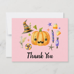 Pumpa Spooktacular Halloweenfest Firande Rosa Tack Kort