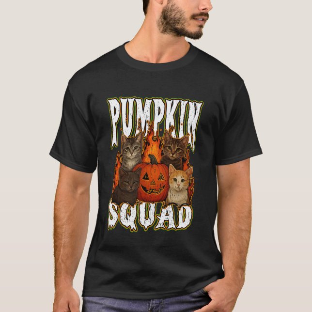 Pumpa Squad Söta Höstkatter Har Halloween Ce T Shirt (Framsida)