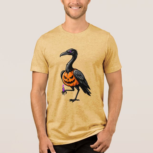 Pumpa Stork Fågel Tröja Halloween Jack O Lantern  (Framsida)
