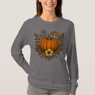 Pumpa, svamp och dödshuvudssvärmare | Mörk Cottage T Shirt