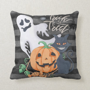 Pumpa, svart katt av bus eller godis kudde