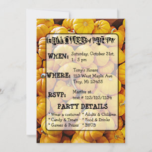 Pumpa & Svart Katt Halloween-fest Invitation Inbjudningar