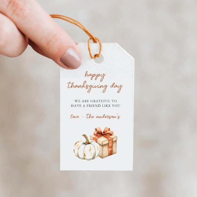 Pumpa Thanksgiving Day Presentkort Presentetikett (Skapare uppladdad)