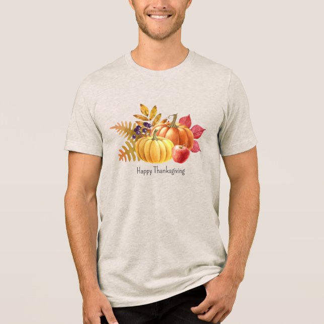 Pumpa Thanksgiving Herr T-Shirt (Framsida)