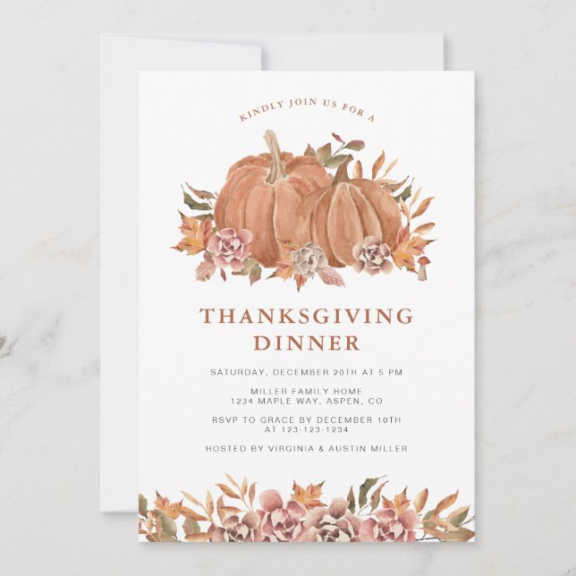 Pumpa Thanksgiving Inbjudningar (Framsida)