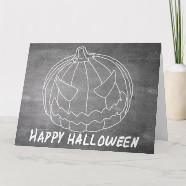 Pumpa till Halloween 6 skrivtavla utseende Kort (Framsida)