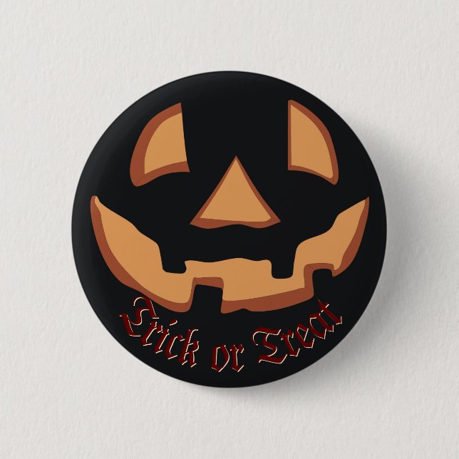 Pumpa till Halloween i Black Button Knapp (Framsida)