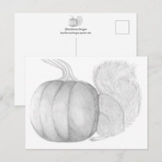 Pumpa-Tjuv Ekorre Djur Ritning Vykort