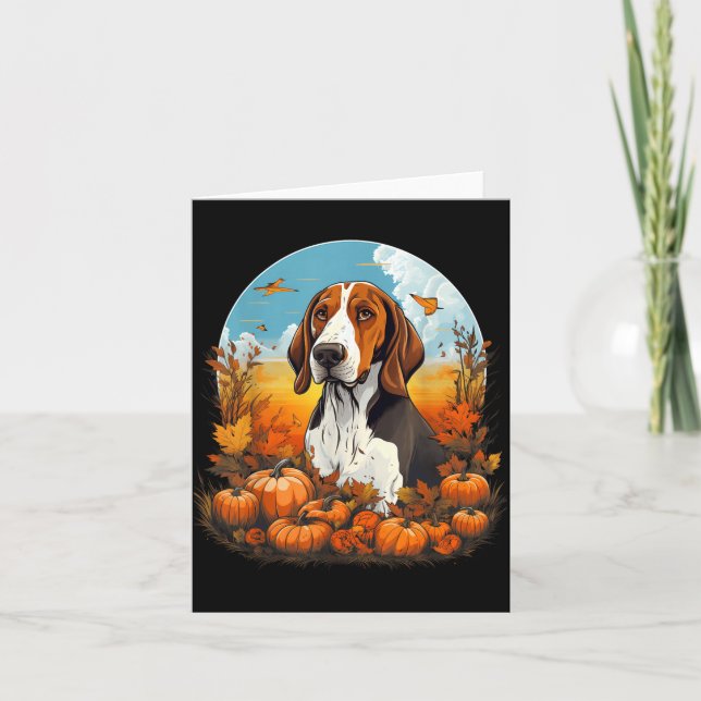 Pumpa Treeing Walker Coonhound Hund Halloween Kort (Framsida)