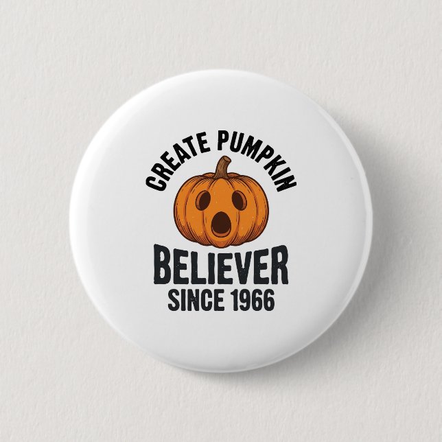 Pumpa Troende Sedan 1966 Vintage Halloween Desi Knapp (Framsida)