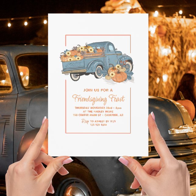 Pumpa Truck Friendsgiving Inbjudningar (Skapare uppladdad)