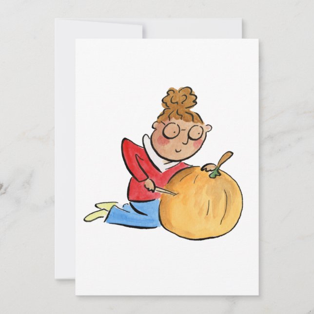 Pumpa Utskärning Inbjudningar (Framsida)