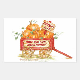 Pumpa Vagn Halloween-klistermärken Rektangulärt Klistermärke