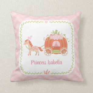 Pumpa vagn lilla prinsessa flickrum dekor kudde