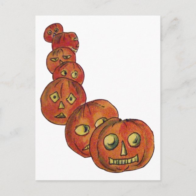 Pumpa (Vintage Halloween-kort) Vykort (Framsida)