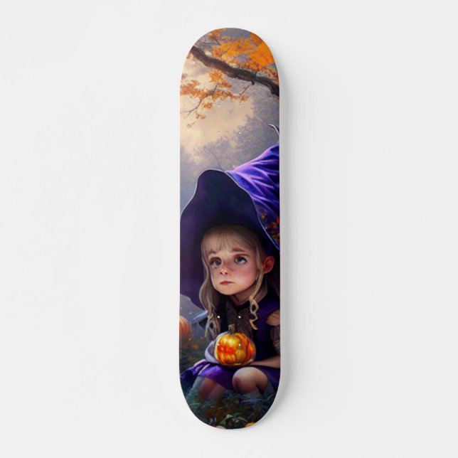 Pumpa/vit/Halloween/tecknad Mini Skateboard Bräda 18,5 Cm (Framsida)
