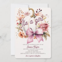 Pumpa Vit Rosa Band Flicka Höst Bebis Shower