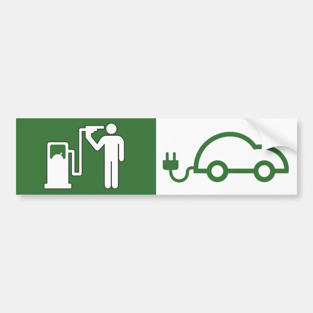 Pumpa vs pluggar självmord med Petrolgröntbilen Bildekal (Framsidan)