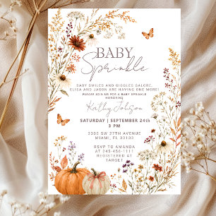 Pumpa Wildflower Baby Shower Inbjudan