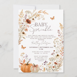 Pumpa Wildflower Baby Shower Inbjudan