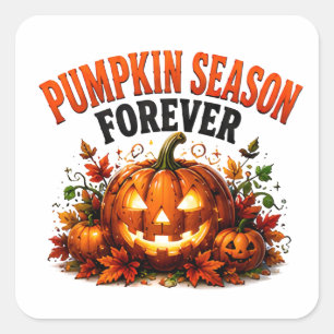 🎃 Pumpaälskare Halloween-säsongen säger 🎃 Fyrkantigt Klistermärke
