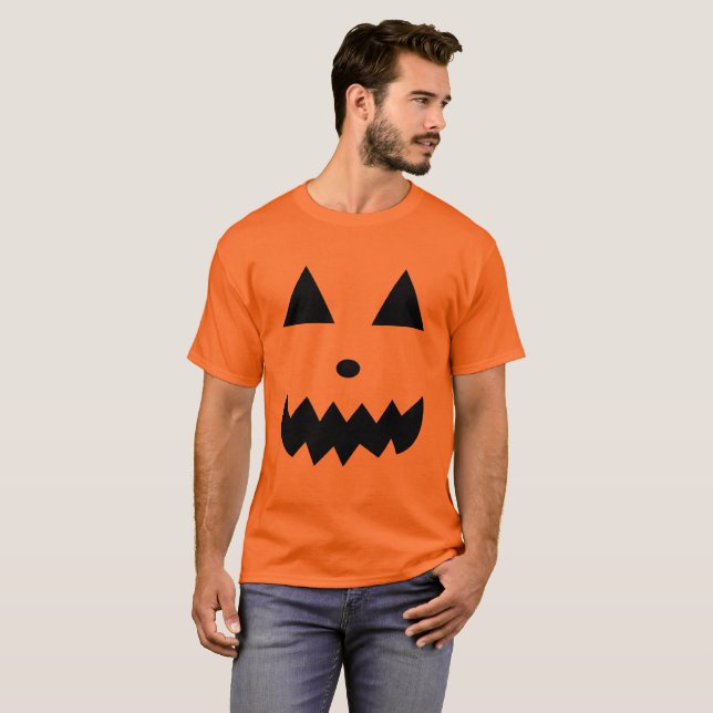 Pumpaansikte Halloween T-shirt (Hel framsida)