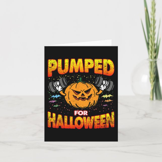 Pumpad för Halloween Costume Gym Workout Bodybuild Kort (Framsida)