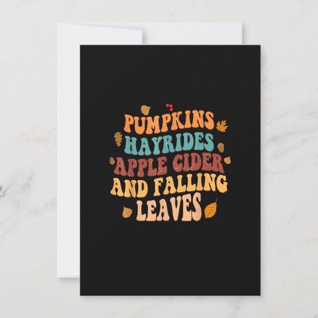 Pumpaenhayriden Äppelcider Och Fallande Löv Th Inbjudningar (Framsida)