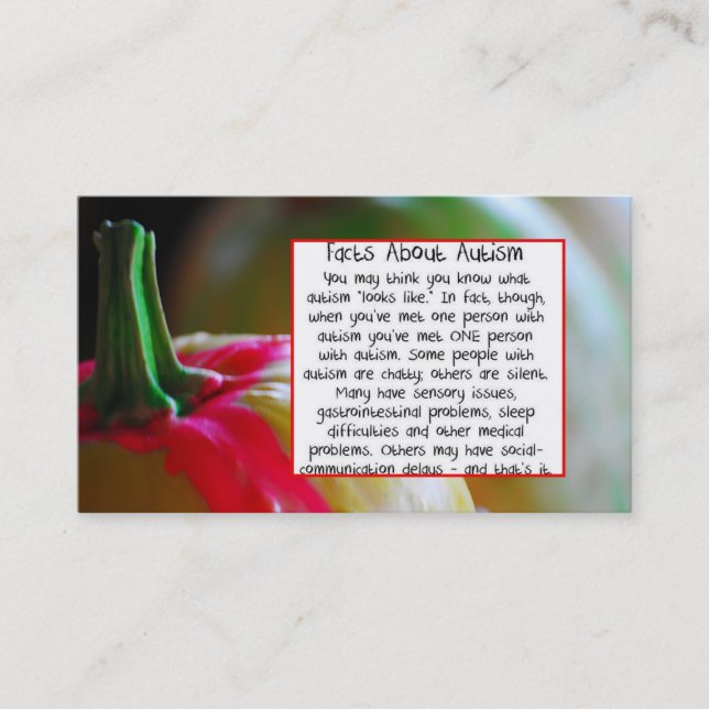 Pumpafakta om Autismvisitkort Visitkort (Framsida)