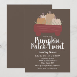 Pumpafält Halloween Höst Event Flyer Brun Inbjudningar
