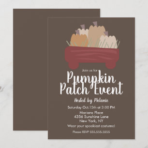 Pumpafält Halloween Höst Event Flyer Brun Inbjudningar