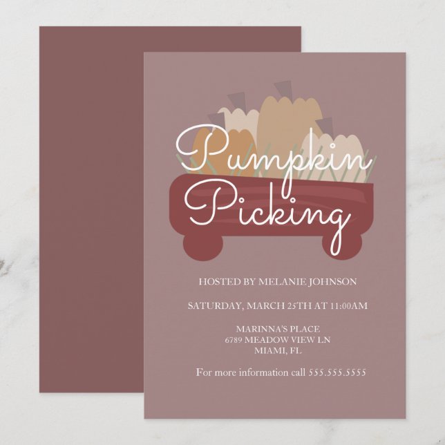 Pumpafläck Pumpor Plocka Flyer Inbjudningar (Fram/baksida)