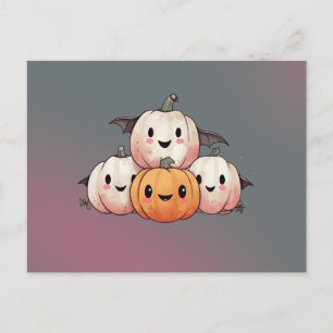 Pumpafladdermöss Grön och Lila Ombre Halloween Helg Vykort