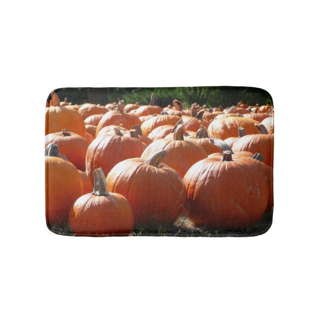 Pumpafoto för höst, Halloween eller Thanksgiving Badrumsmatta (Framsidan)