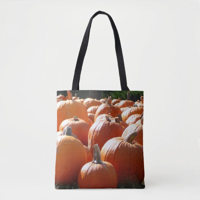 Pumpafoto för höst, Halloween eller Thanksgiving Tygkasse (Framsida)