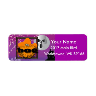 PumpaHalloween måne Returadress Etikett