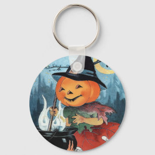 Pumpahäxavintage Halloween Keychain Nyckelring