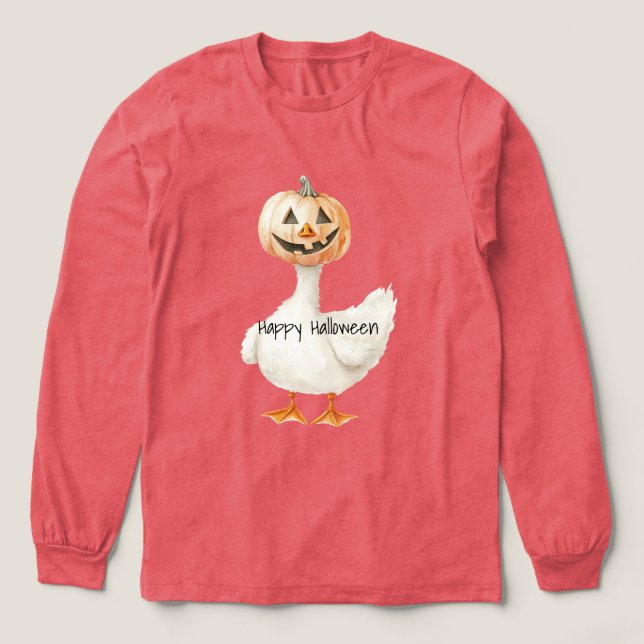Pumpahuvud Gås Halloween T Shirt (Design framsida)