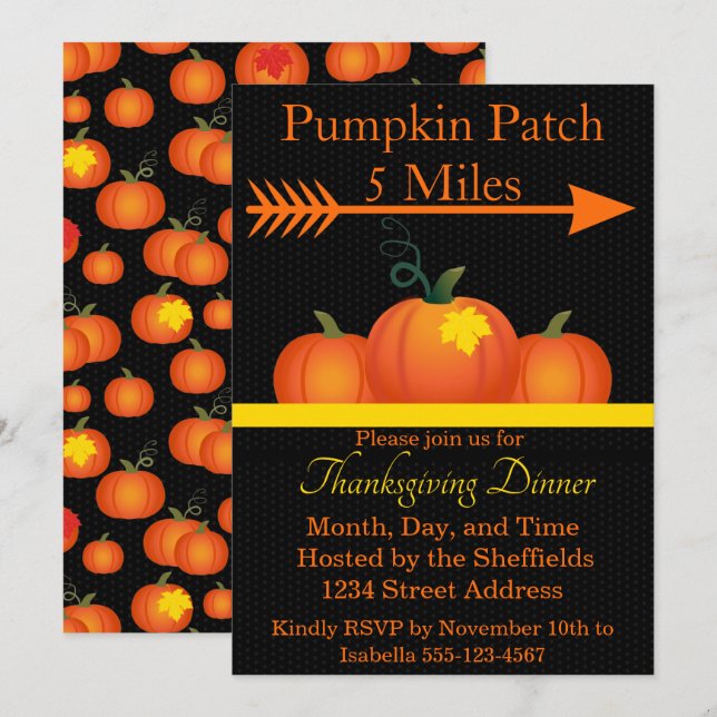 Pumpaklase Inbjudningar (Fram/baksida)