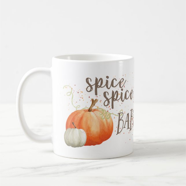 Pumpakryddamugg, kryddakryddababy, höstnedgång kaffemugg (Vänster)