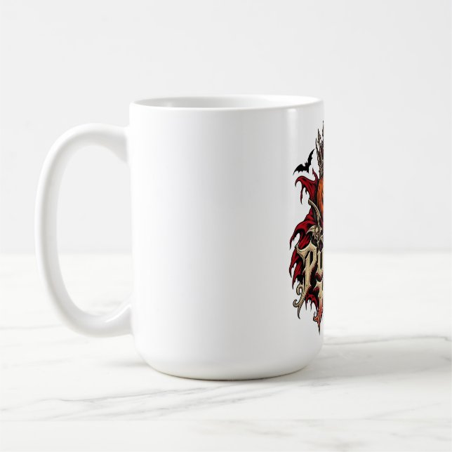 Pumpakung Gotisk Halloween Kaffemugg (Vänster)