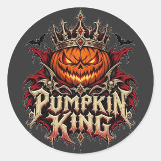 Pumpakung Gotisk Halloween Runt Klistermärke