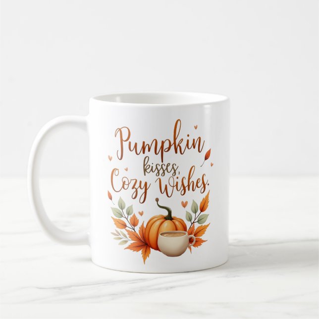 Pumpakysar, mysiga önskningar  kaffemugg (Vänster)