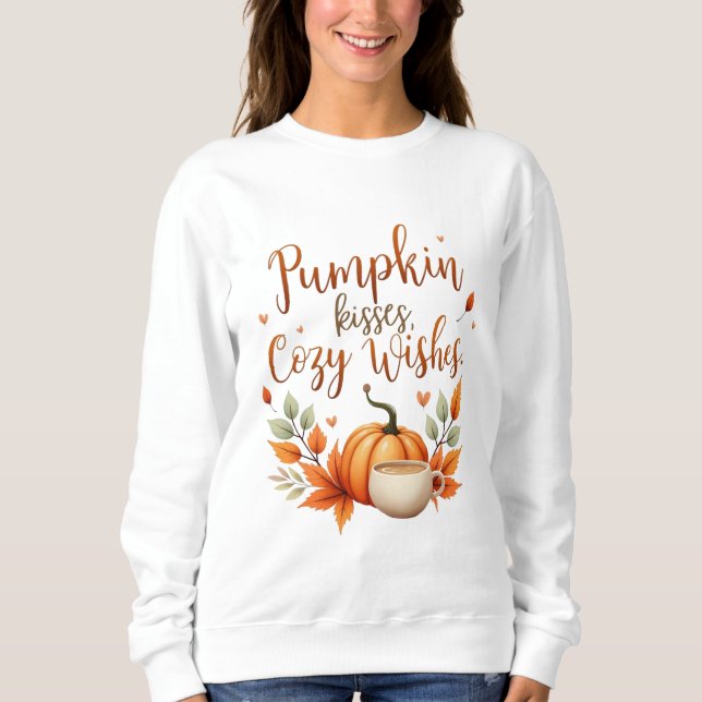 Pumpakysar, mysiga önskningar  t shirt (Framsida)