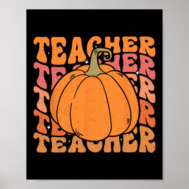 Pumpalärare Höst Tackgivning Tillbaka till skolan  Poster (Framsidan)
